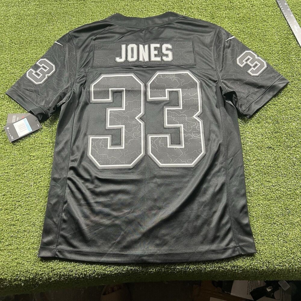 NWT Black Camp Reflective Jersey Packers #33 Aaron Jones Size M - Picture 7 of 8